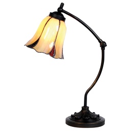 [5LL-5130] Lampe de table Tiffany Beige, Marron Ø 15x46 cm E14/max 1x25W