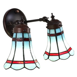 [5LL-6213] Applique Tiffany Bleu, Rouge 30x23x23 cm E14/max 2x25W