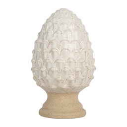 [6CE2179] Decorazione Pigna Beige Ø 9x15 cm