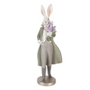 Décoration Lapin Blanc Vert 17x15x53 cm