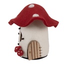 Maison en Feutre Blanc Rouge 20x20x18 cm