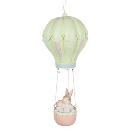 [6PR5474] Décoration pendentif Lapins Beige Vert Ø 14x34 cm