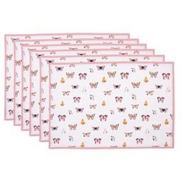 [BPD40] Sets de table (set de 6) Beige Rose 48x33 cm