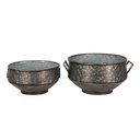 Decoratie bloempot (2) 40x35x20 / 32x31x15 cm