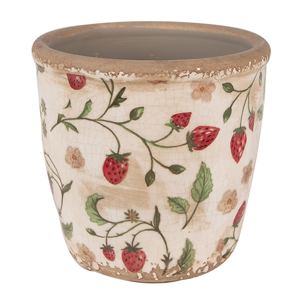 Flower Pot Inside Beige Red Ø 14x13 cm