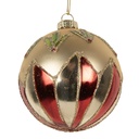 Boule de Noël Couleur or Rouge Ø 8x8 cm