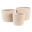 Storage Baskets Set of 3 Beige, Brown Ø 26x21 / Ø 26x21 / Ø 19x18 cm