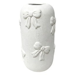 [6TE0599] Vaso Decorativo Bianco Ø 16x30 cm