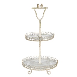 [5Y0728] Alzatina 2 Livelli Bianco Ø 36x65 cm