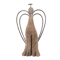 [6H2421L] Décoration de Noël Ange Marron 14x4x26 cm