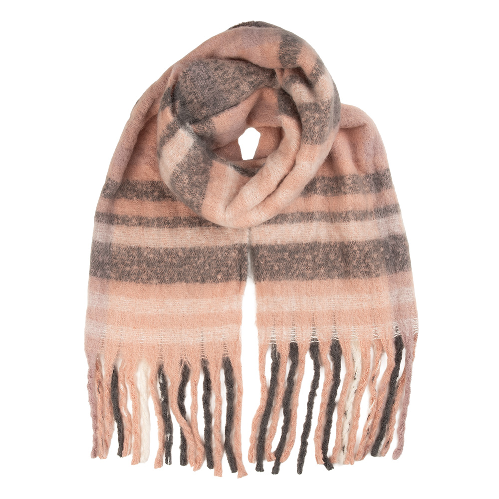 Schal Damen Rosa Grau 50x180 cm