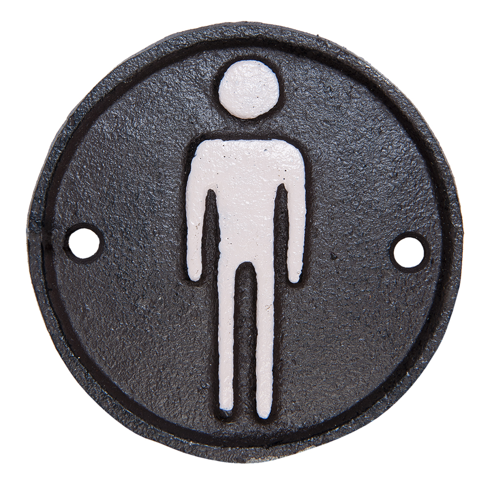 WC Schild Herren Braun Ø 8x1 cm