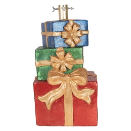 [6MG0149] Supporto per l'albero di Natale Rosso Color oro 25x28x48 cm