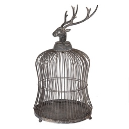 [5Y1344] Vogelkäfig Deko Grau Ø 26x50 cm