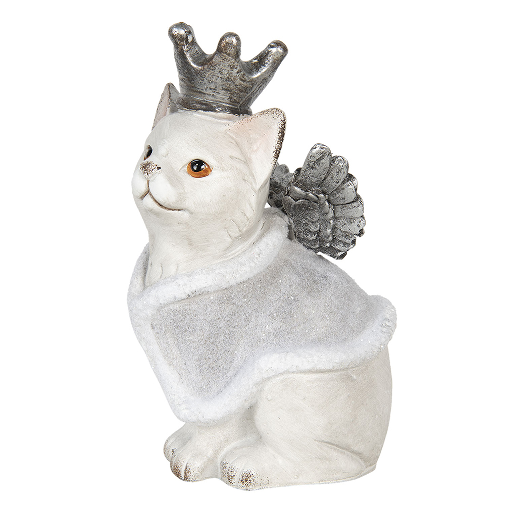 Decoratie kat met vleugels 17x15x28 cm