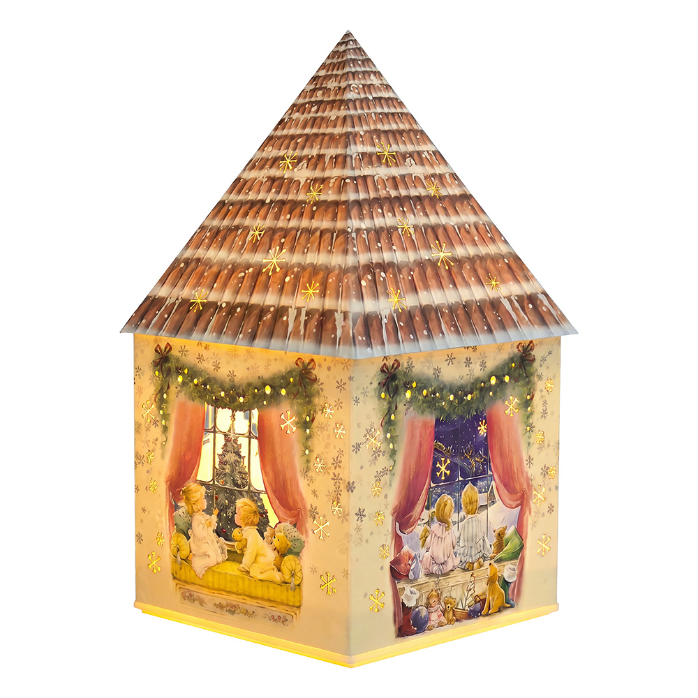 Decoratie huis met LED 11x11x21 cm / 3xAA