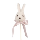 Pflanzenstecker Kaninchen Weiß Rosa 7x7x33 cm