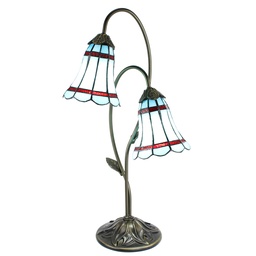 [5LL-6254] Wall Lamp Tiffany Blue Brown 35x18x61 cm E14/max 2x25W