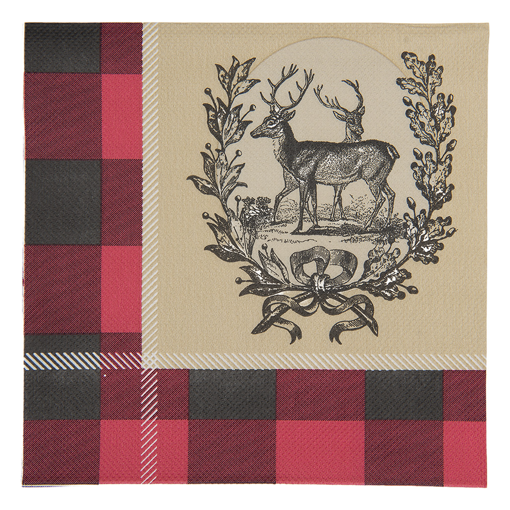 Papierservietten Rot Beige 33x33 cm (20)
