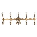 Wandgarderobe 5 haken Goldgarbig Weiß 50x7x17 cm