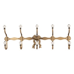 [6Y5956] Wandgarderobe 5 haken Goldgarbig Weiß 50x7x17 cm