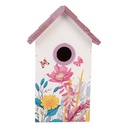 Casetta per Uccelli Bianco Rosa 15x10x22 cm