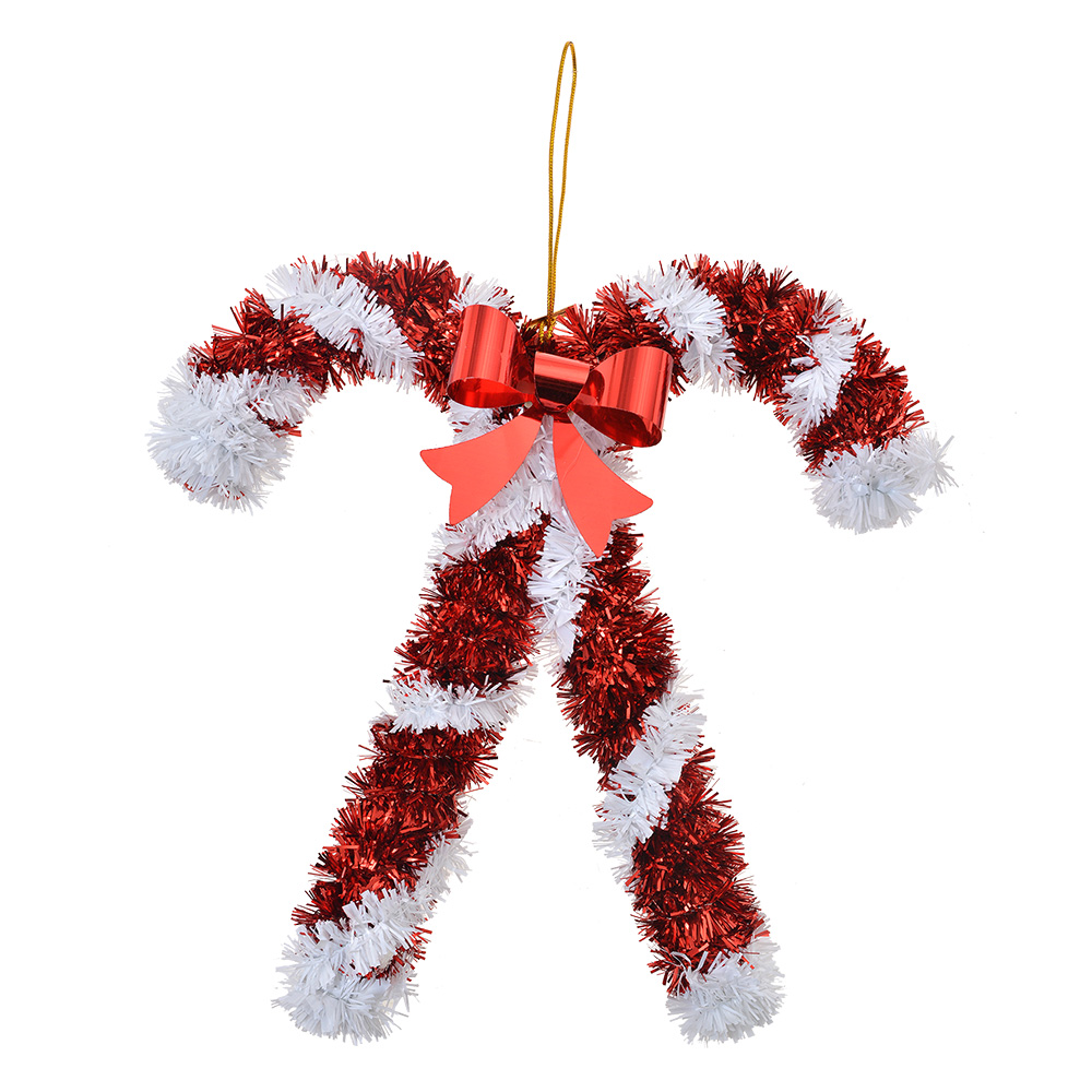 Decoration pendant Candy canes Red White 16x2x17 cm