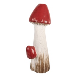 [6TE0578] Decoration Mushroom White Red 16x14x41 cm