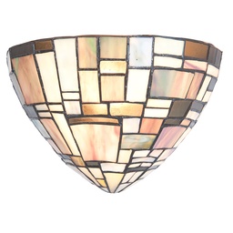 [5LL-5844] Tiffany Wandlampe Braun, Beige 30x16x18 cm E14/max 1x40W