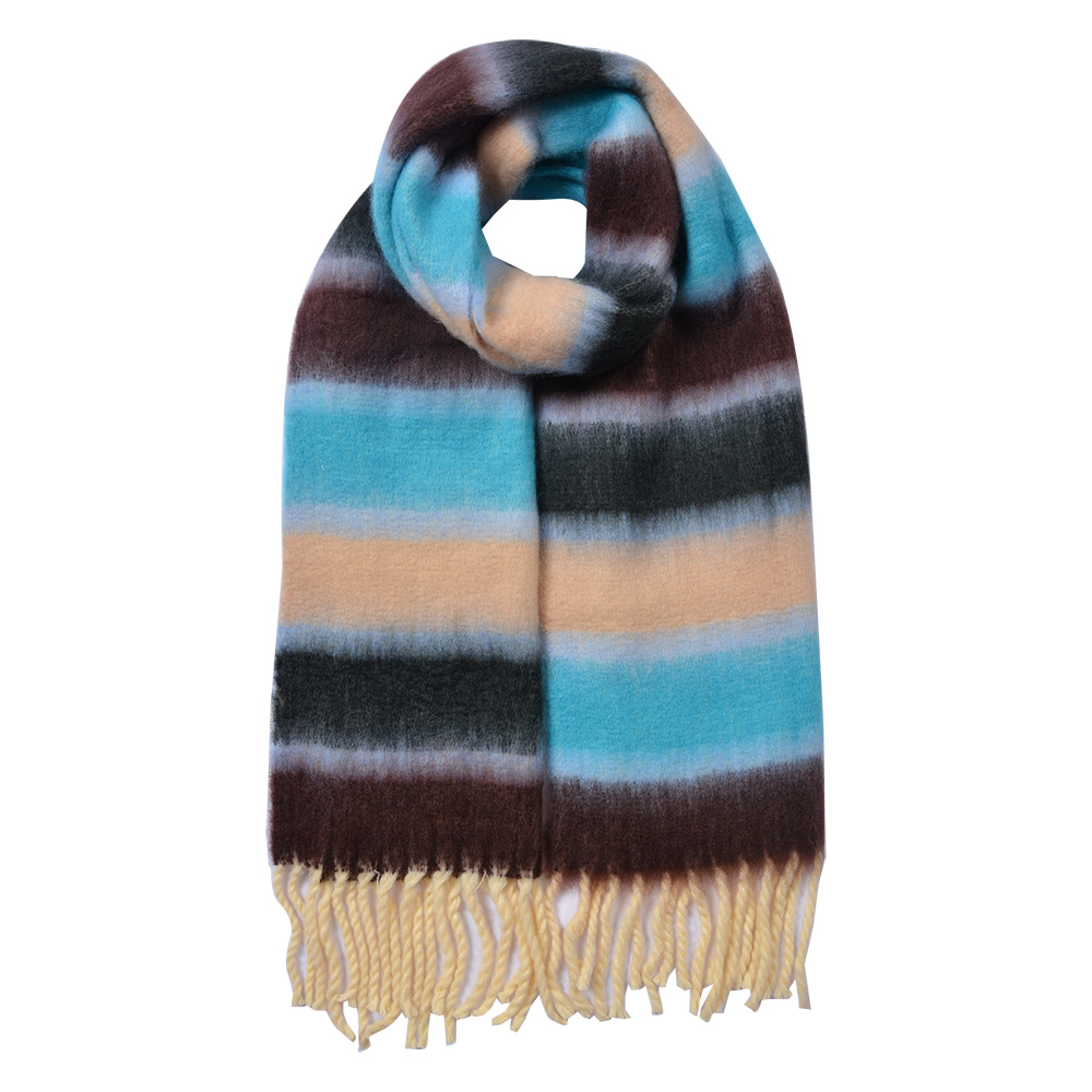 Schal Damen Blau Schwarz 37x210 cm