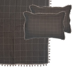 [Q209.061] Copriletto Grigio 220x240 cm / 1x federa 50x70 cm