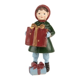 [6PR5722] Weihnachtsdeko Kind Grün Rot 5x5x12 cm