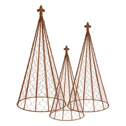 [5Y1466] Decoration Kegel (set 3) Braun Ø 30x62 / Ø 25x51 / Ø 20x41 cm
