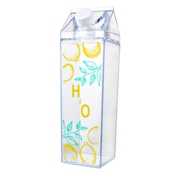 [65705] Bouteille à boire Transparent Jaune 7x7x23 cm / 750 ml