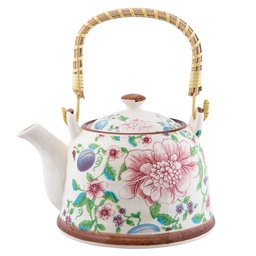 [6CETE0028] Teekanne mit Sieb Mehrfarbig 18x14x12 cm / 700 ml
