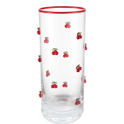 [6GL5519] Verre d'eau Transparent Rouge Ø 6x15 cm / 350 ml