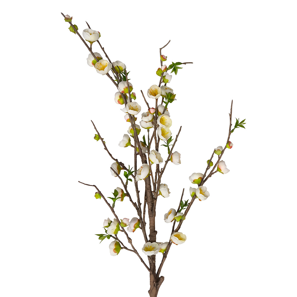 Branche décorative avec fleurs Blanc 88 cm