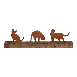 [6Y6193] Image de décoration Chats Marron 32x5x7 cm