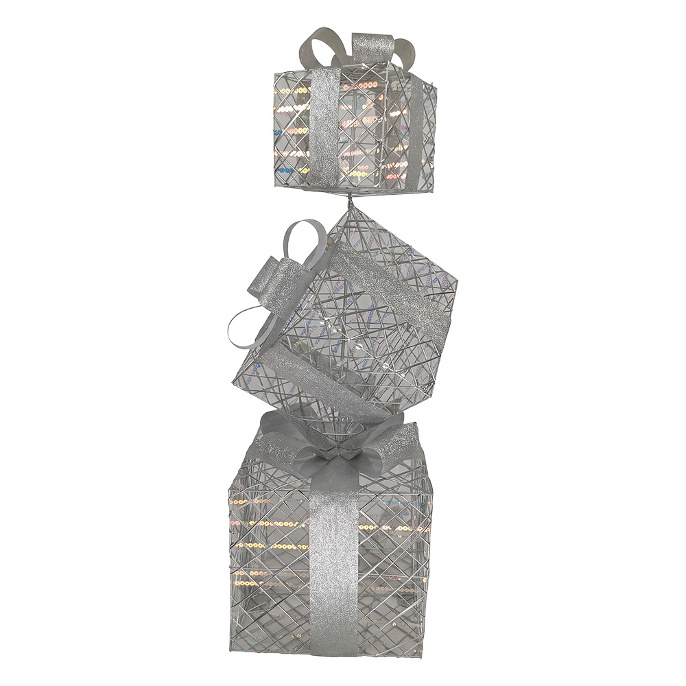 Decoratie van opgestapelde cadeautjes LED 25x25x97 cm / 3xAA