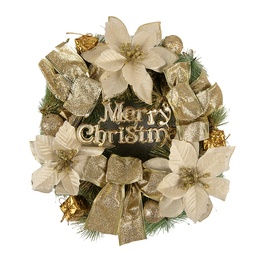 [65773] Weihnachtsdeko Kranz Goldfarbig Grün Ø 30x8 cm