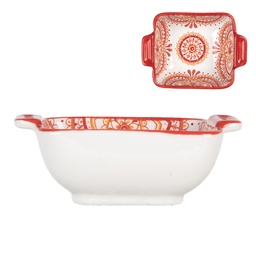 [6CEBO0186] Bol de soupe Blanc Rouge 11x8x4 cm / 75 ml