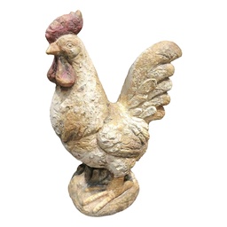 [5MG0103] Decoration Chicken Beige Red 35x22x49 cm