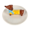 Jewelry Box Dog White Ø 13x7 cm
