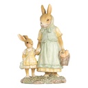 Decoration Statue Rabbit Beige Green Yellow 14x7x20 cm