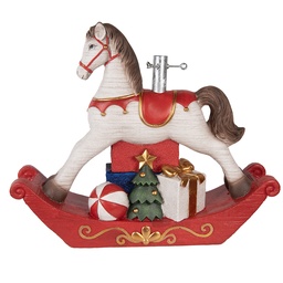 [5MG0095] Supporto per l'albero di Natale Bianco Rosso 73x21x61 cm