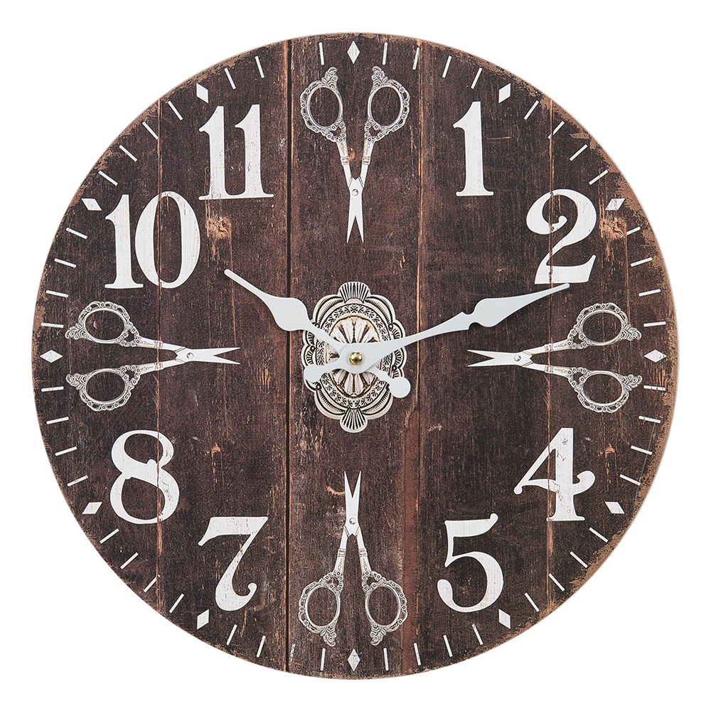 Wanduhr Braun Ø 34x4 cm / 1xAA