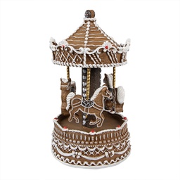 [6PR4972GG] Musicbox Horse Brown, White Ø 12x22 cm