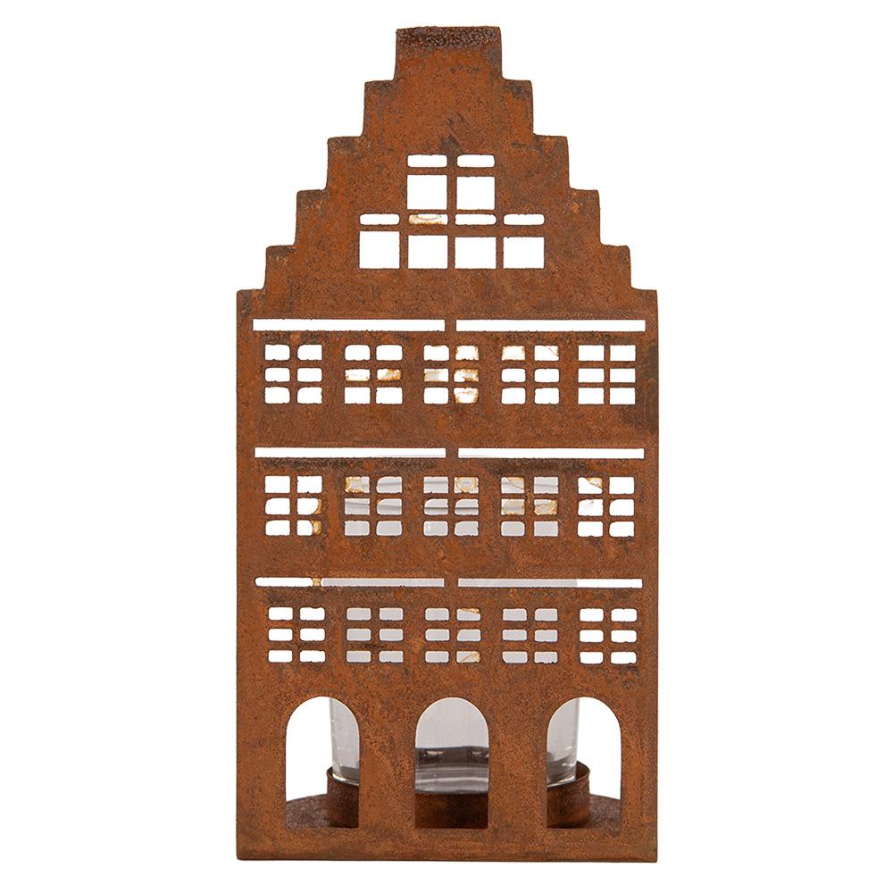 Waxinelichthouder huis 8x8x15 cm