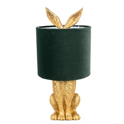[6LMC0099GOVGR] Lampada da Tavolo Coniglio Color oro Verde Ø 20x43 cm E27/max 1x60W