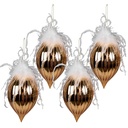 Boule de Noël XL Or, Blanc set 4 Ø 10x20 cm